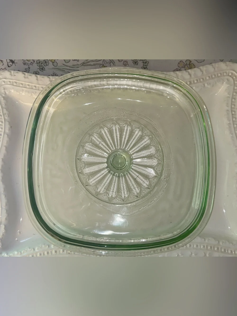 Pyrex square glass casserole lid A9C